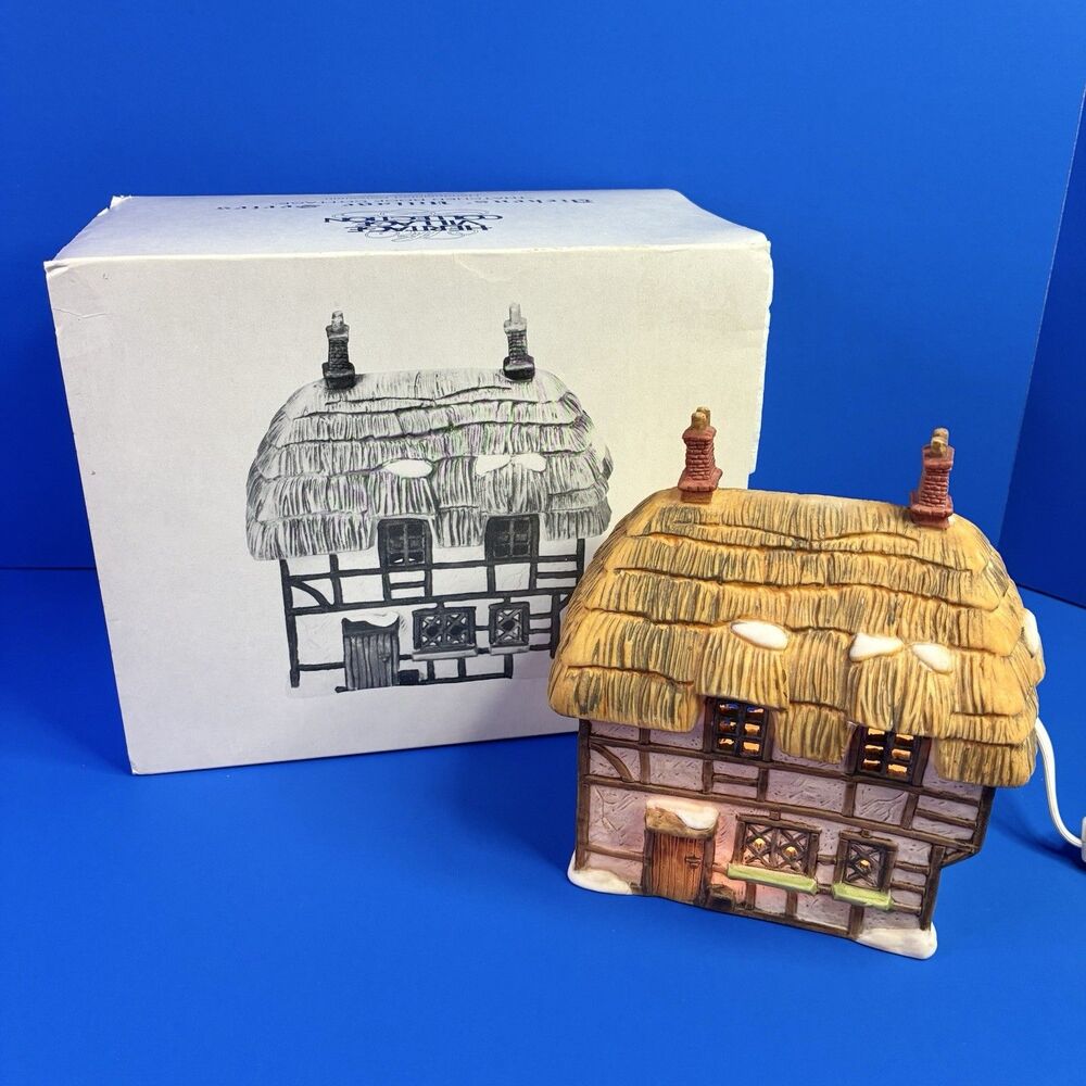 Department 56 Dickens' Village Thatched Roof Cottage #6518-8 w/ Box Tested